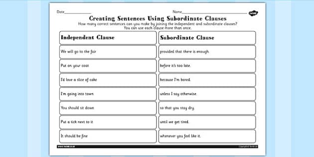 What Contains A Dependent Clause And An Independent Clause