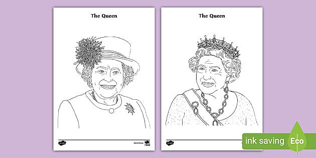 queen elizabeth colouring poster teacher made