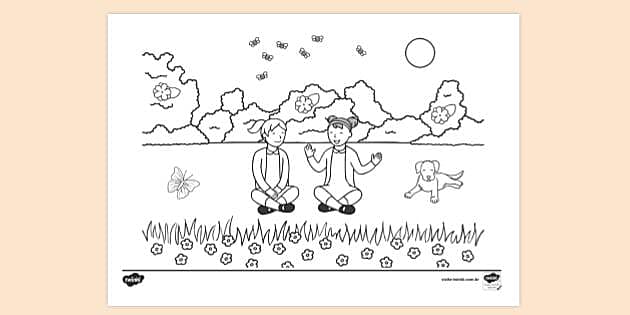 Desenho da Primavera para Colorir: Imagens para Educação Infantil