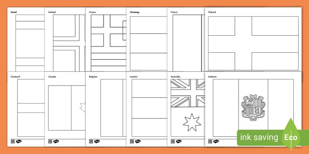 United Nations Coloring: Flags of Western European Countries and Other ...