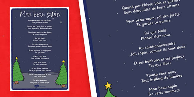 chanson de mon beau sapin - Recherche Google  Französisch lernen,  Französisch, Weihnachten in frankreich