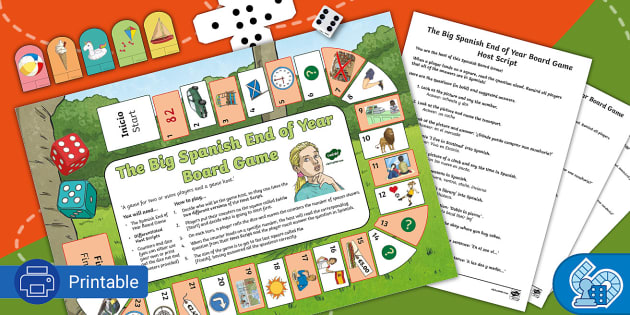 👉 Spanish: Year 4: Revision Board Game (teacher made)