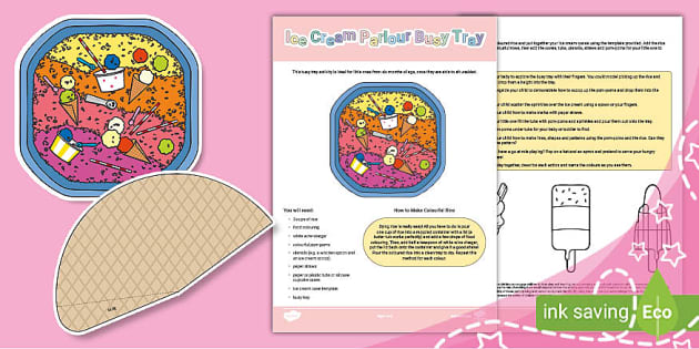 Ice Cream Parlour Busy Tray (teacher made) - Twinkl