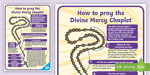 How To Pray The Chaplet Of Divine Mercy Poster Twinkl