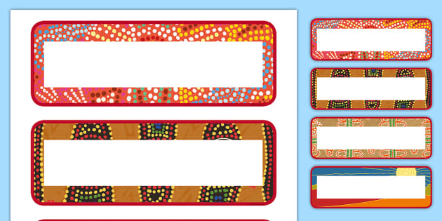 editable aboriginal style border labels classroom resource