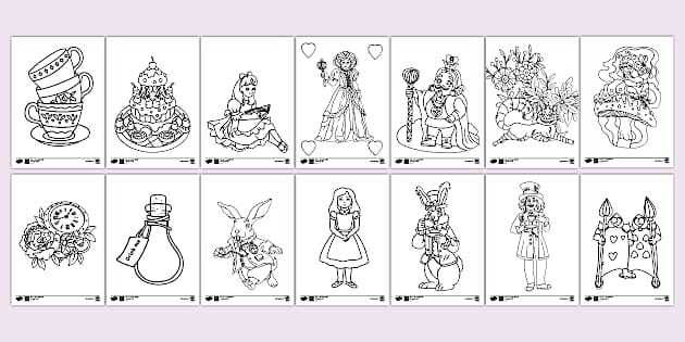 alice in wonderland coloring page