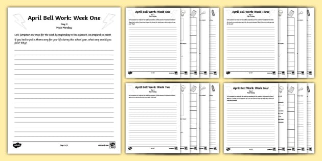 Seventh Grade ELA April Bell Work Bundle (teacher Made)