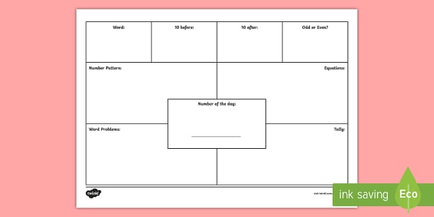 100 Days of School Number of the Day Worksheet - Twinkl