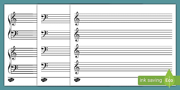 Template Lembar Musik yang Dapat Dicetak - BassTemplate Lembar Musik yang Dapat Dicetak - Bass  