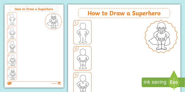 Superhero Drawing - How To Draw A Superhero Step By Step