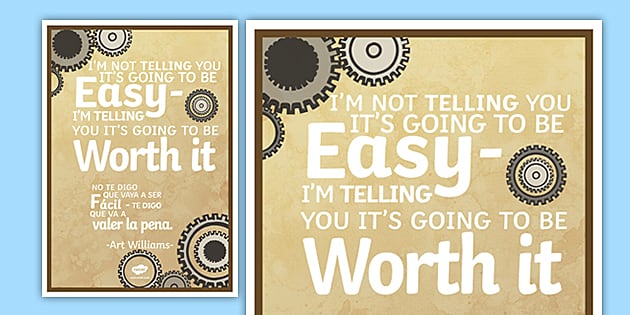 Im Not Telling You Its Going To Be Easy Motivational Poster Spanish