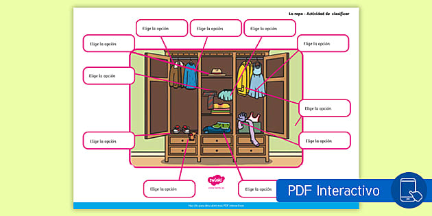 PDF interactivo: Clasificar la ropa (teacher made) - Twinkl