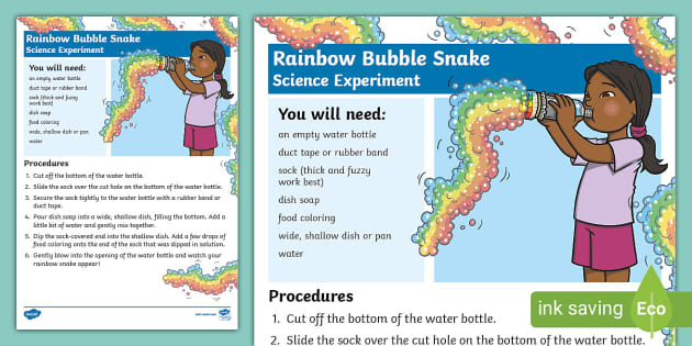 rainbow snake science experiment