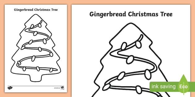 Gingerbread Christmas Tree Template (teacher made) - Twinkl
