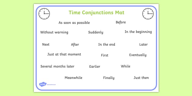 time-conjunctions-word-mat-time-connectives-mat-time