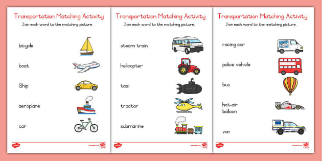 Grade R Transportation Matching Activity (teacher made)