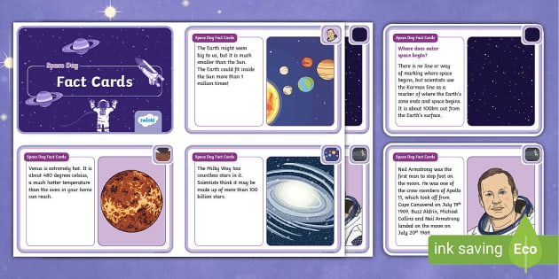 Space Fact Cards Space Day 3rd/4th Class (teacher made)