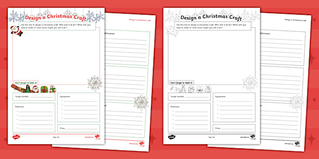 Design a Christmas Craft Worksheet (teacher made) - Twinkl