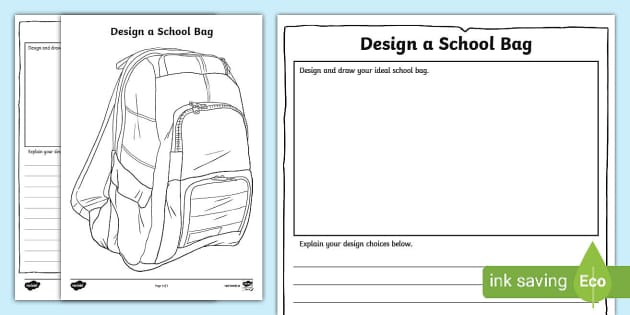 Design a School Bag Activity (teacher made) - Twinkl