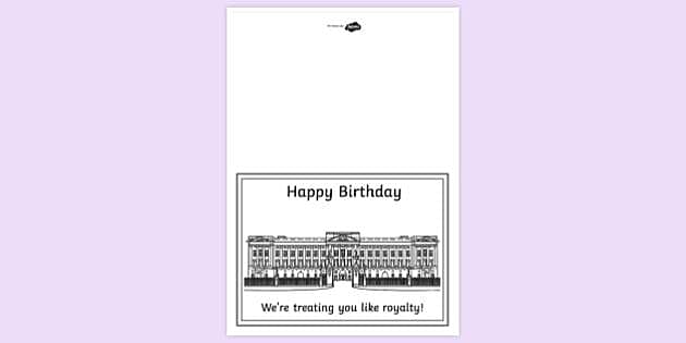 FREE! - Buckingham Palace Birthday Card Colouring Activity