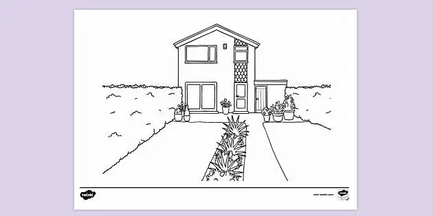 House and garden, hand drawing, vector illustratio, landscape Stock Vector  | Adobe Stock