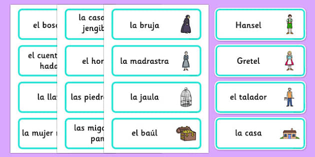 Tarjetas De Vocabulario: Hansel Y Gretel - Twinkl