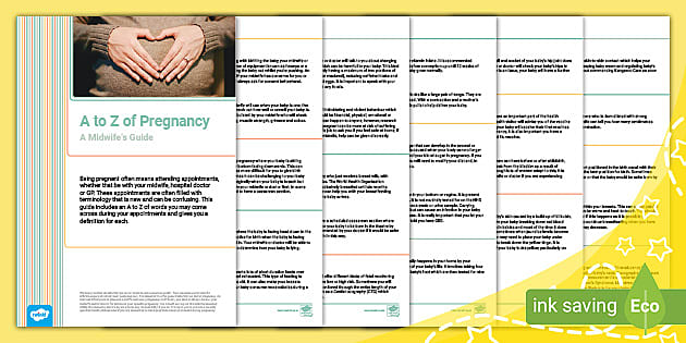 A To Z Of Pregnancy A Midwifes Guide Twinkl