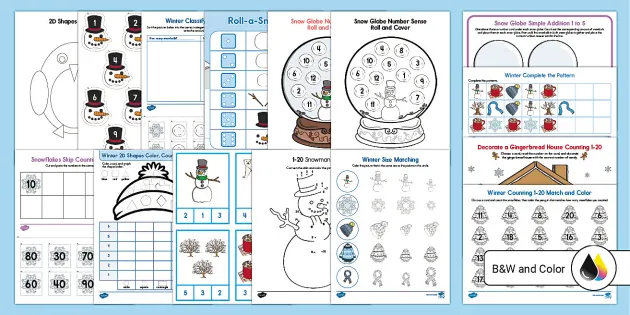 Winter Self-Correcting Eraser Math Activities - Differentiated