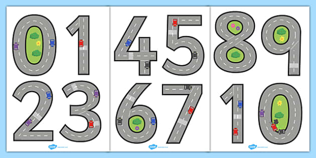 Road Themed Display Numbers 020