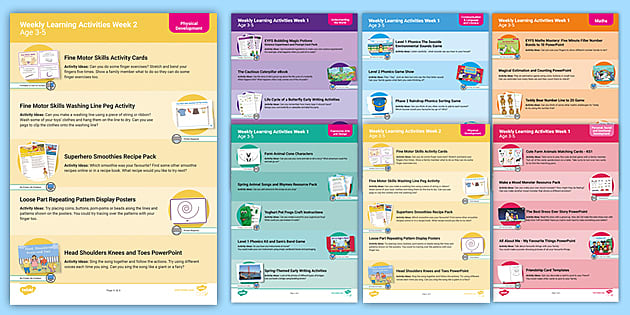 Weekly Learning Activities Week 2 (Ages 3-5) (teacher made)