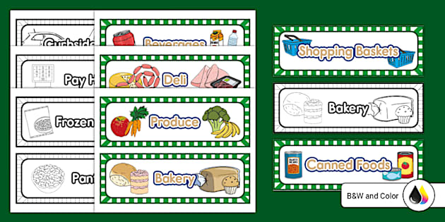 Grocery Store Dramatic Play Signs (teacher made) - Twinkl