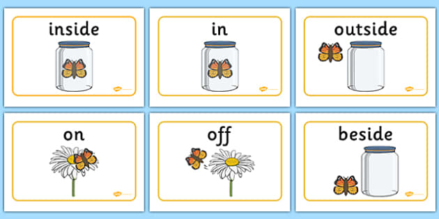 Positional Language Butterfly Display Posters - Twinkl