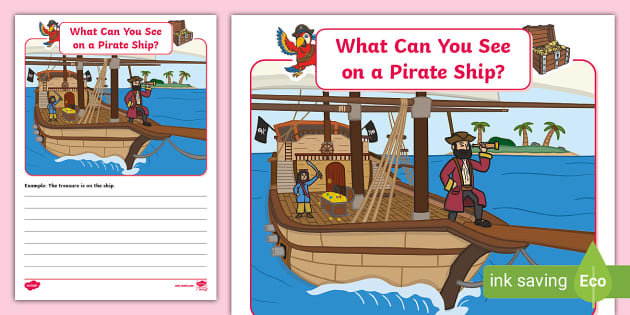 What Can You See on a Pirate Ship? Writing Activity,pirates