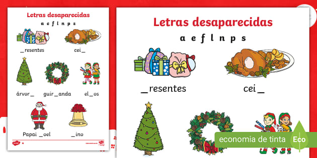 Atividades para Alfabetização sobre o Natal – Frase e Imagem
