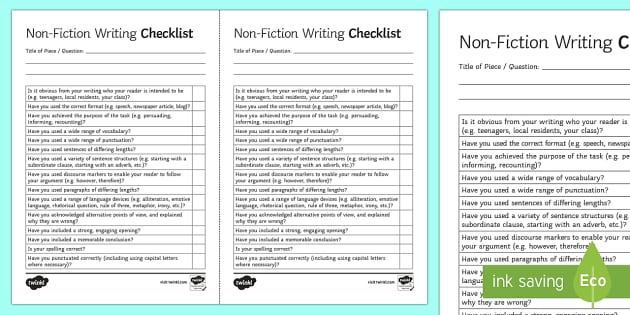 non fiction writing checklist