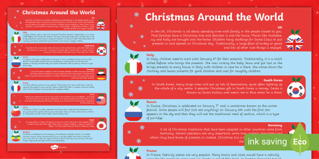 Christmas Around The World Poster Hecho Por Educadores