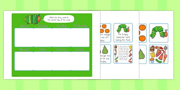 Free Days Of The Week Matching Game To Support Teaching On The Very Hungry