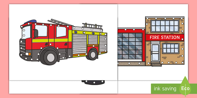 The Fire Station Aistear Threading Cut-Outs (teacher Made)