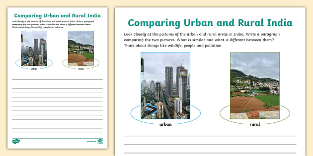 Comparing Urban And Rural India Worksheet (teacher Made)