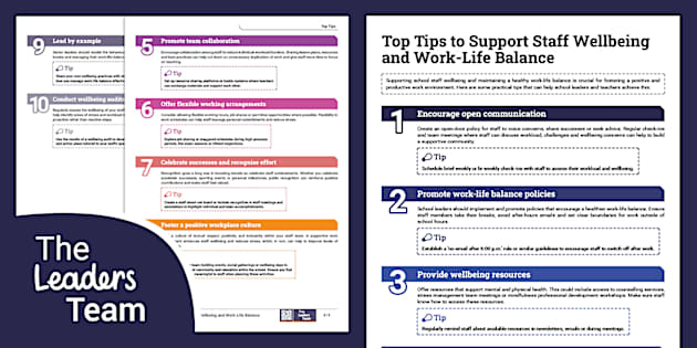 Top Tips to Support Staff Wellbeing and Work-Life Balance