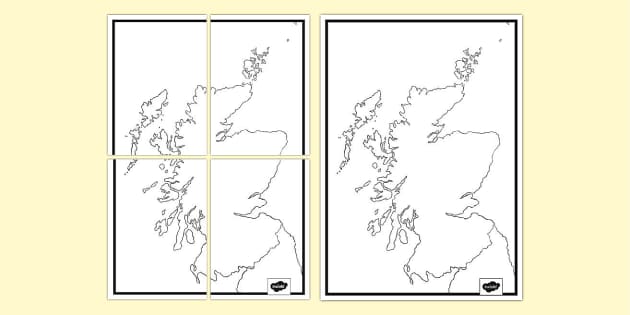 Blank Map of Scotland Large Display Poster (teacher made)