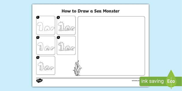 how to draw a sea monster