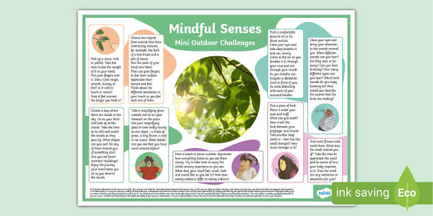 Mindful Senses Mini Outdoor Challenges - Twinkl