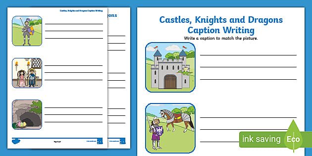 castles-knights-and-dragons-caption-writing-activity