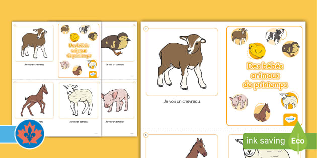 Spring Baby Animals Emergent Reader French (teacher made)