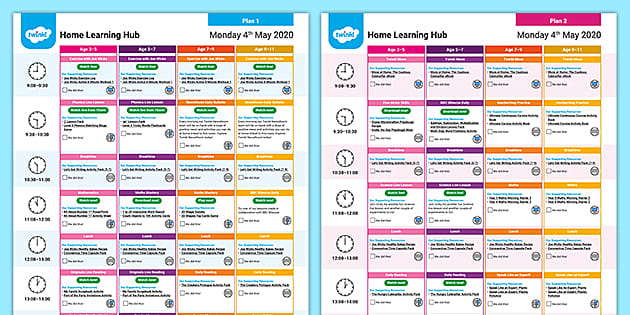 Home Learning Hub Daily Plan Monday 4th May (teacher made)