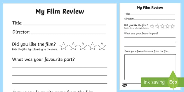 how to write a film review worksheet