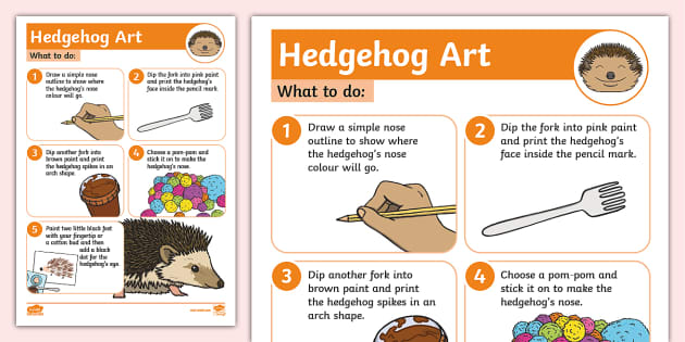 Hedgehog Painting Activity - Twinkl| Hedgehog Awareness Week