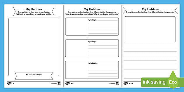 ks1 my hobbies worksheet teacher made