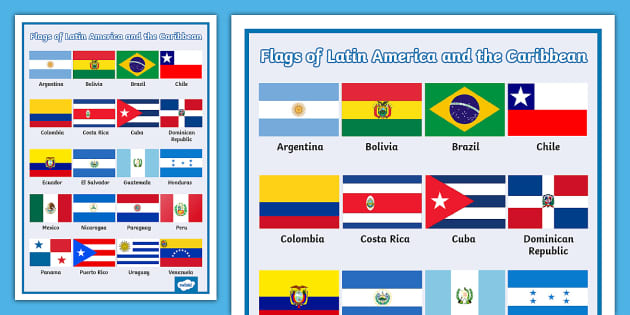 Flags of Latin America and the Caribbean Display Poster